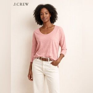 NWT J. Crew Dusty Pink Scoop Neck Long Sleeve Tee